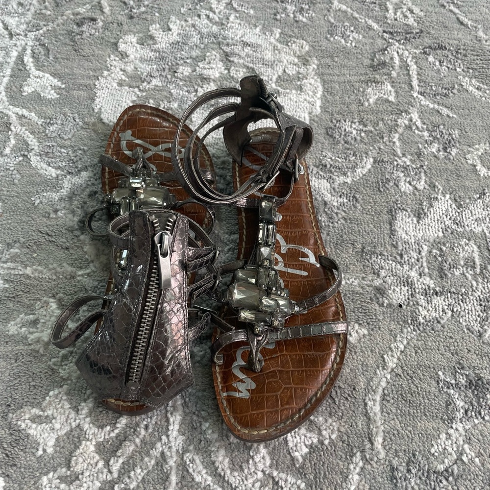 Sam Edelman triple strap jewelled gladiator sandal
